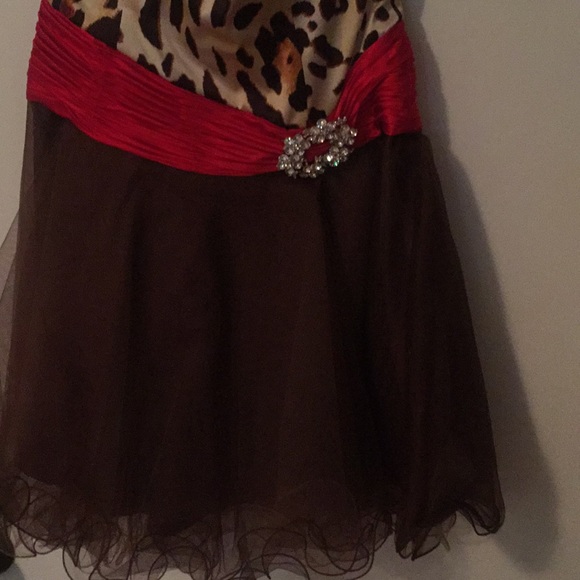 Cocktail dress with animal print and ruffled skirt - Picture 4 of 4